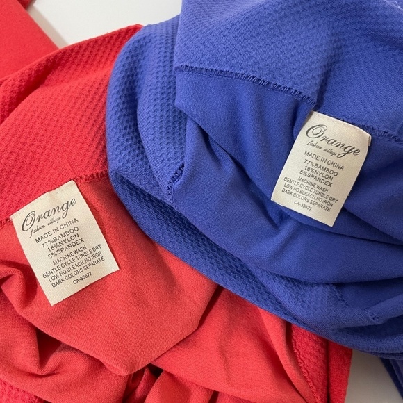 2 Pairs of Bamboo Orange Fashion Village Capri Leggings - Picture 4 of 5